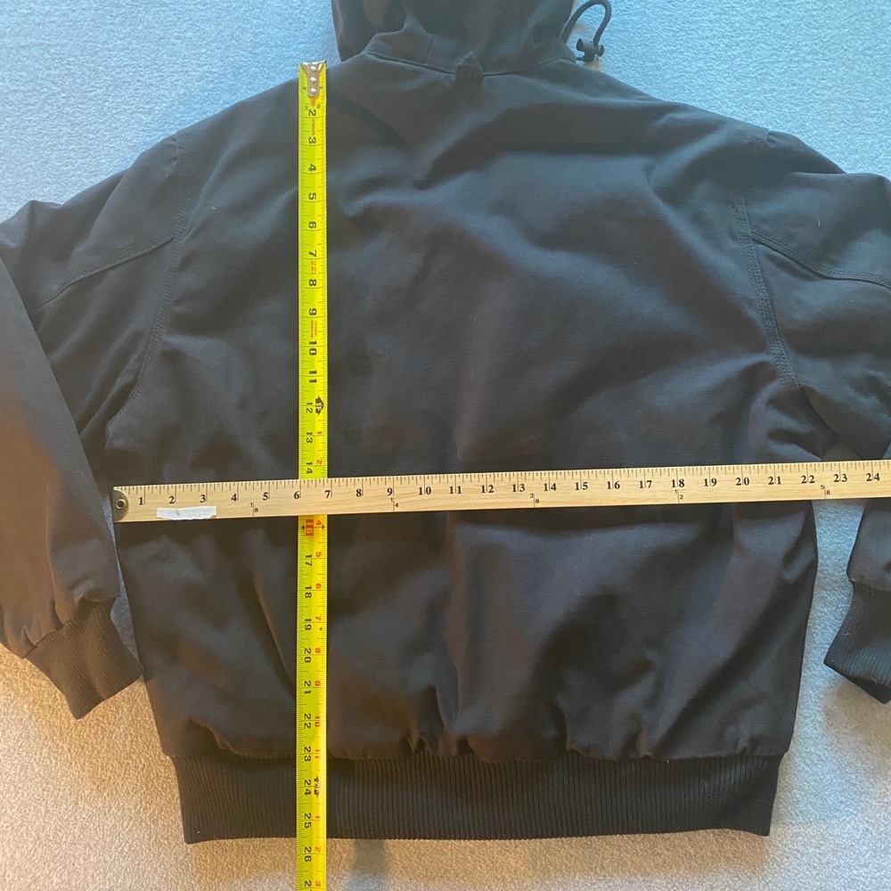 Walls Workwear Mens Hooded Bomber Jacket Black Cotton Duck Canvas Medium - Picture 3 of 9